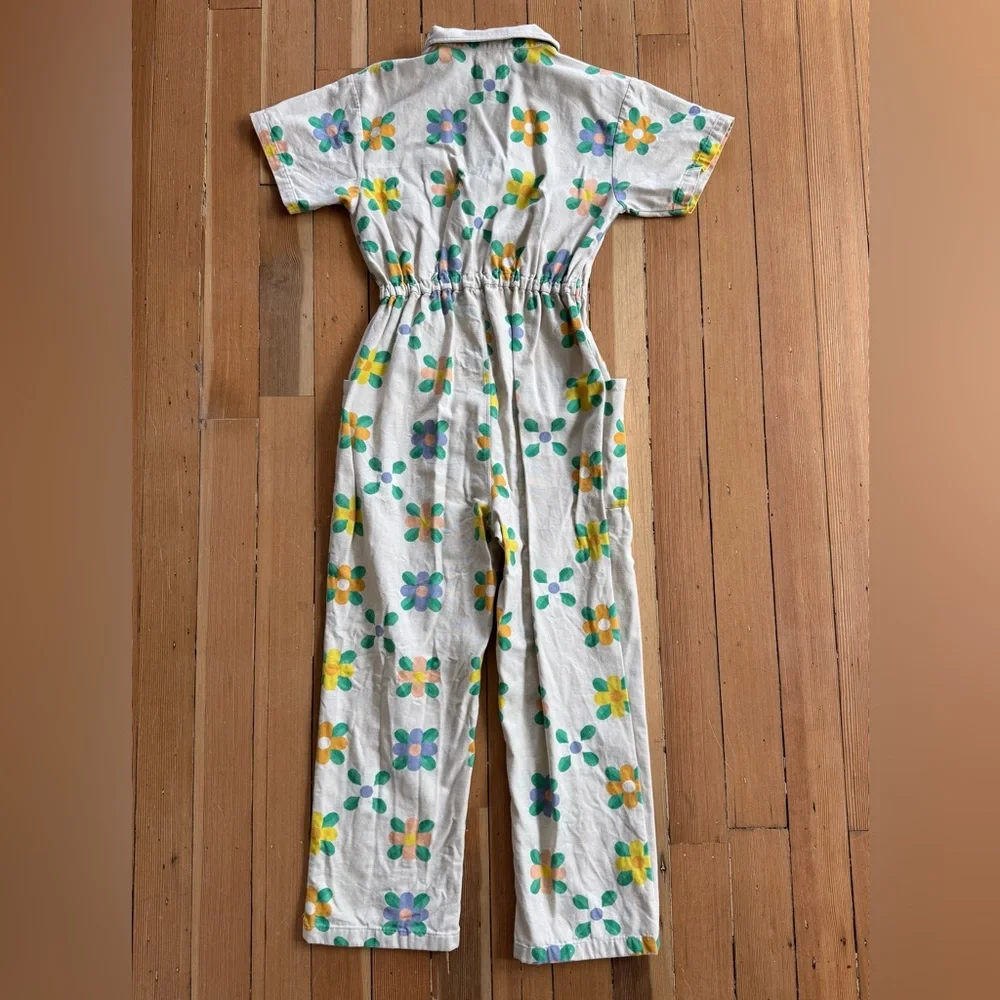Noble Floral Short-Sleeve Jumpsuit - Prairie motif